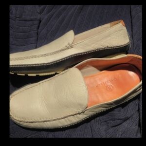 Men's 10.5 Cole Haan White Loafers Mocs Moccasins Leather Excellent Condition